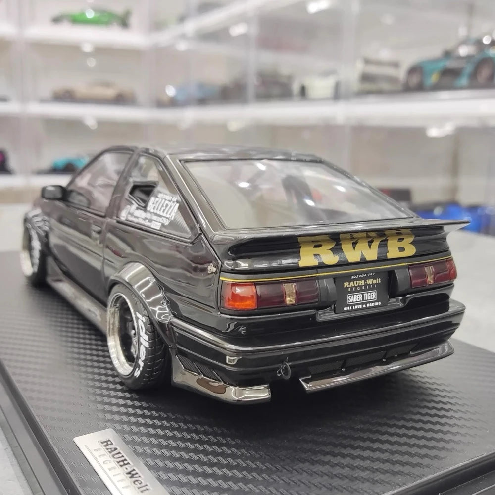 [Ignition] 1:18 Toyota 1986 AE86 RWB zwart modelauto Hars