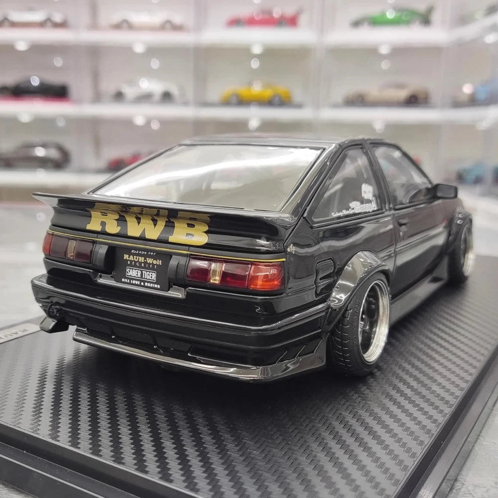 [Ignition] 1:18 Toyota 1986 AE86 RWB nero modellino di auto resina