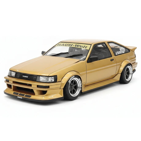[Ignition] 1:18 Toyota 1986 AE86 RWB guld modellbil harts