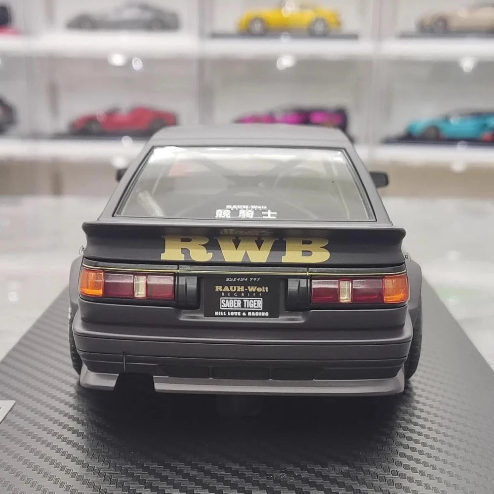 [Ignition] 1:18 Toyota 1986 AE86 RWB Matte Black Model Car Resin