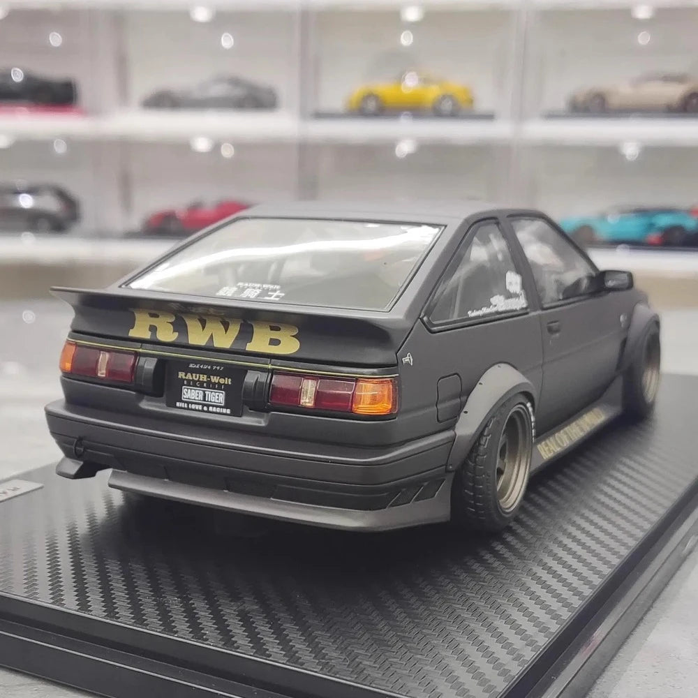 [Ignition] 1:18 Toyota 1986 AE86 RWB Matte Black Model Car Resin