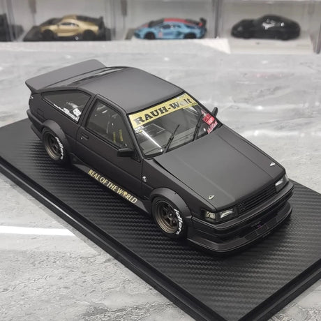 [Ignition] 1:18 Toyota 1986 AE86 RWB matt svart modellbil harts