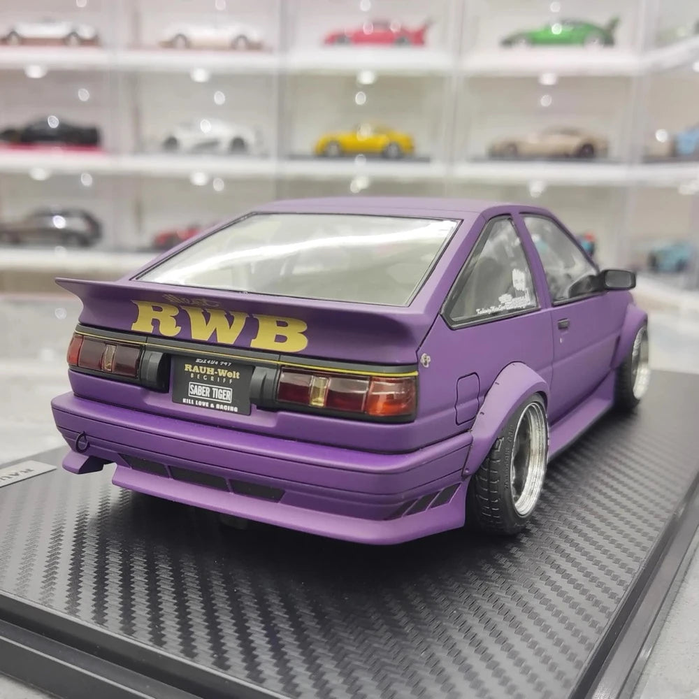 [Ignition] 1:18 Toyota 1986 AE86 RWB Purple Model Car Resin