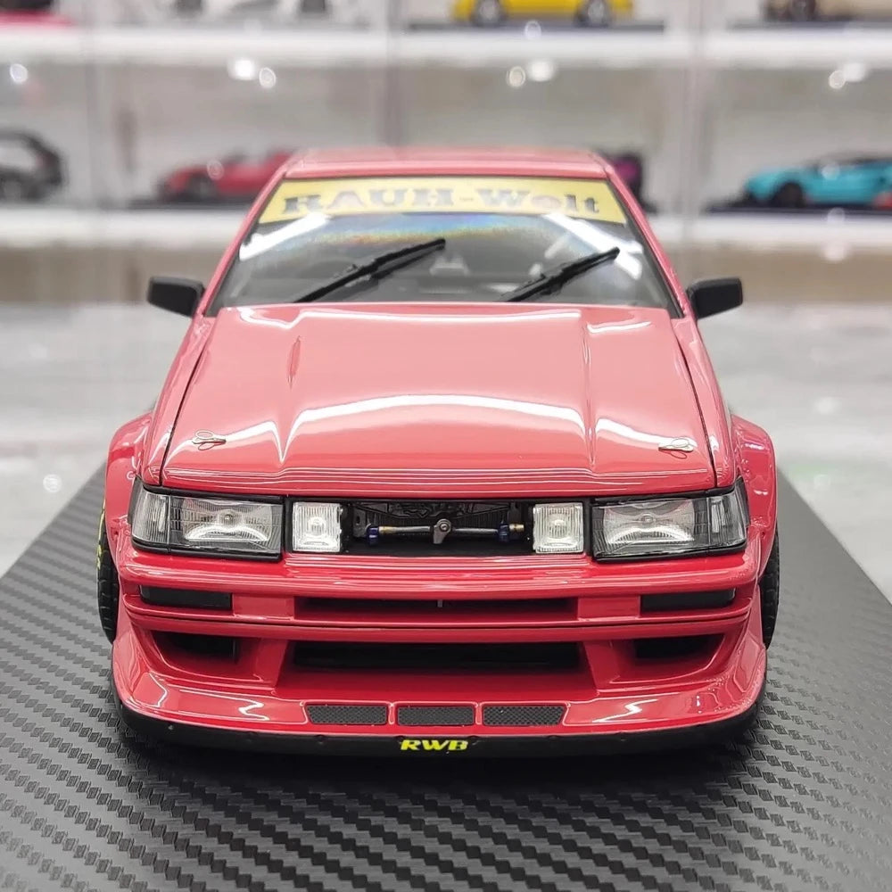 [Ignition] 1:18 Toyota 1986 AE86 RWB rouge voiture miniature Resin