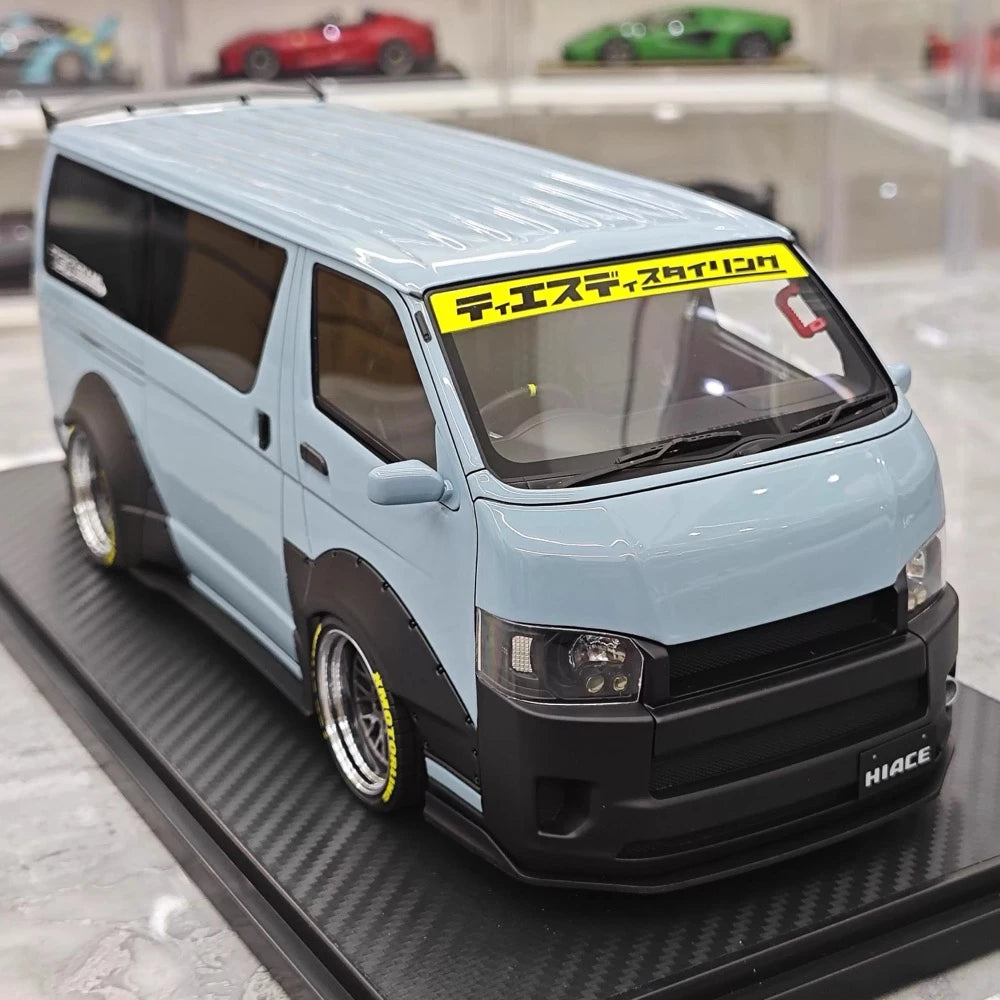 [Ignition] 1:18 Toyota 2023 Hiace TSD Works Blue Model Car Resin