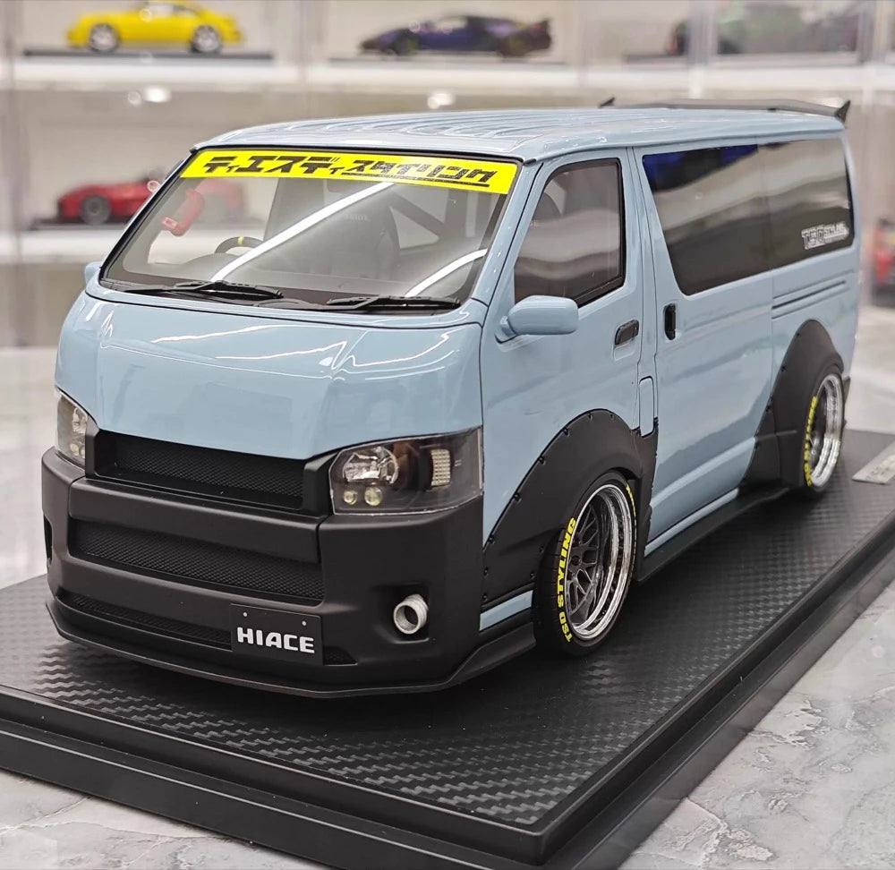 [Ignition] 1:18 Toyota 2023 Hiace TSD Works Blue Model Car Resin