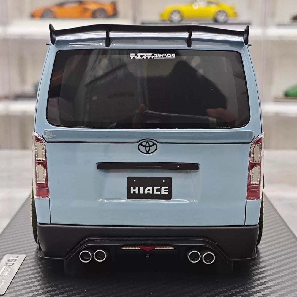 [Ignition] 1:18 Toyota 2023 Hiace TSD Works Blue Model Car Resin