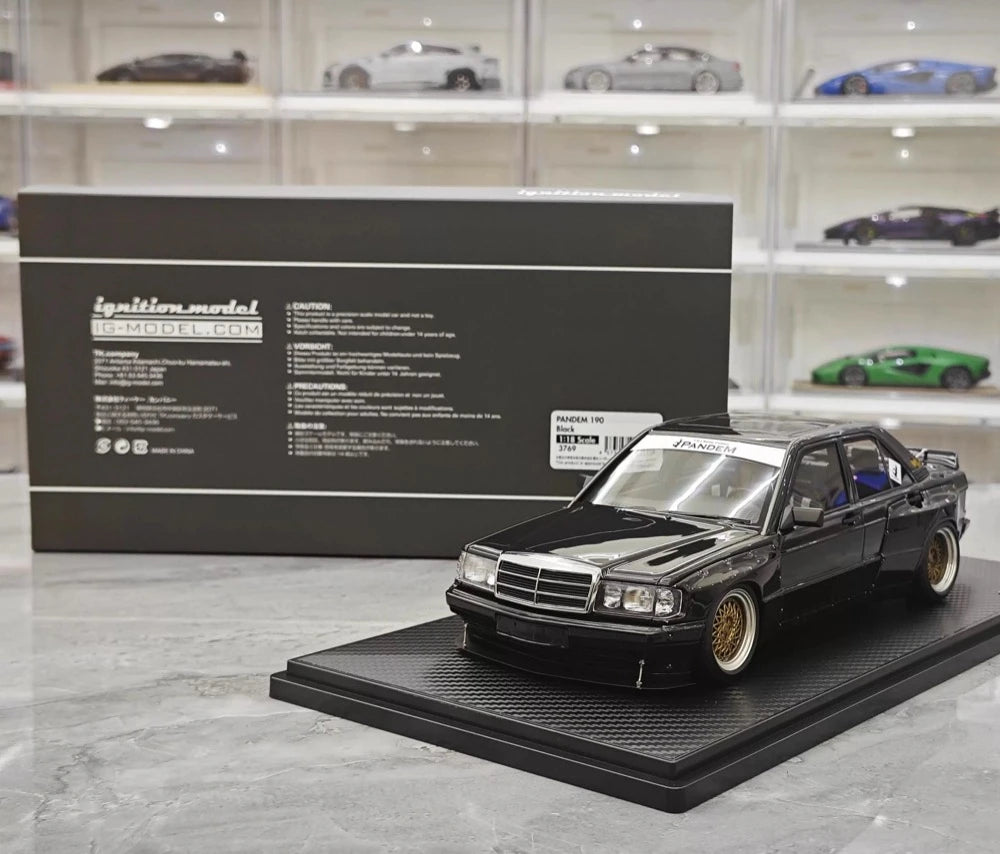 [Ignition] 1:18 Mercedes-Benz 1990 190E Pandem Rocket Bunny nero modellino di auto resina
