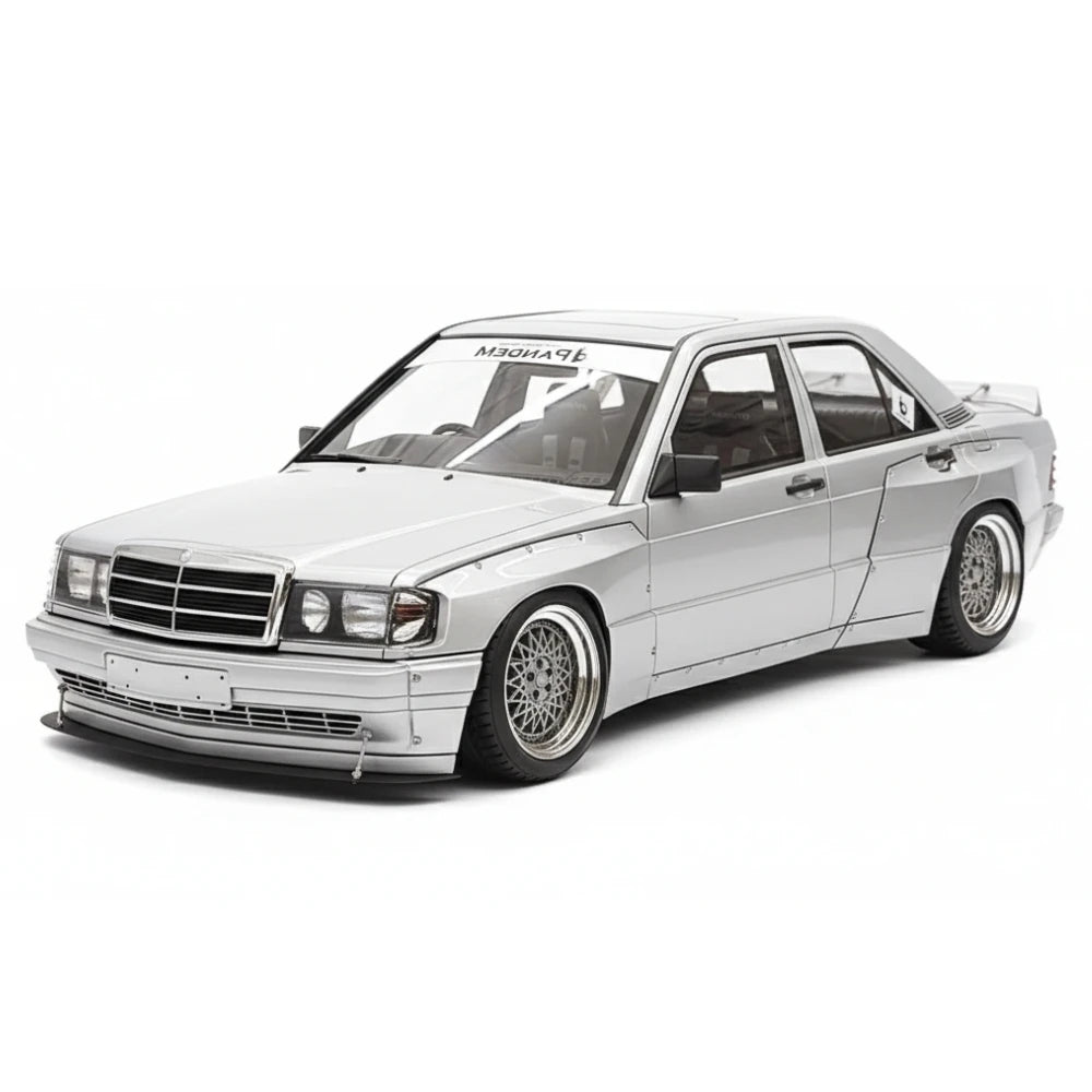 [Ignition] 1:18 Mercedes-Benz 1990 190E Pandem Rocket Bunny Silver Model Car Resin