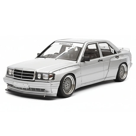 [Ignition] 1:18 Mercedes-Benz 1990 190E Pandem Rocket Bunny Silver Model Car Resin