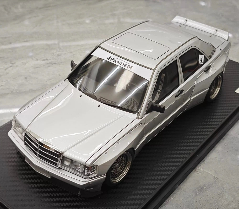 [Ignition] 1:18 Mercedes-Benz 1990 190E Pandem Rocket Bunny Silver Model Car Resin