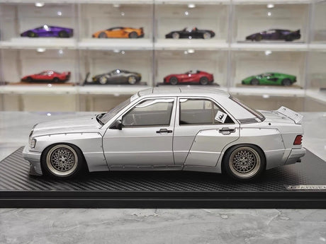[Ignition] 1:18 Mercedes-Benz 1990 190E Pandem Rocket Bunny Silver Model Car Resin