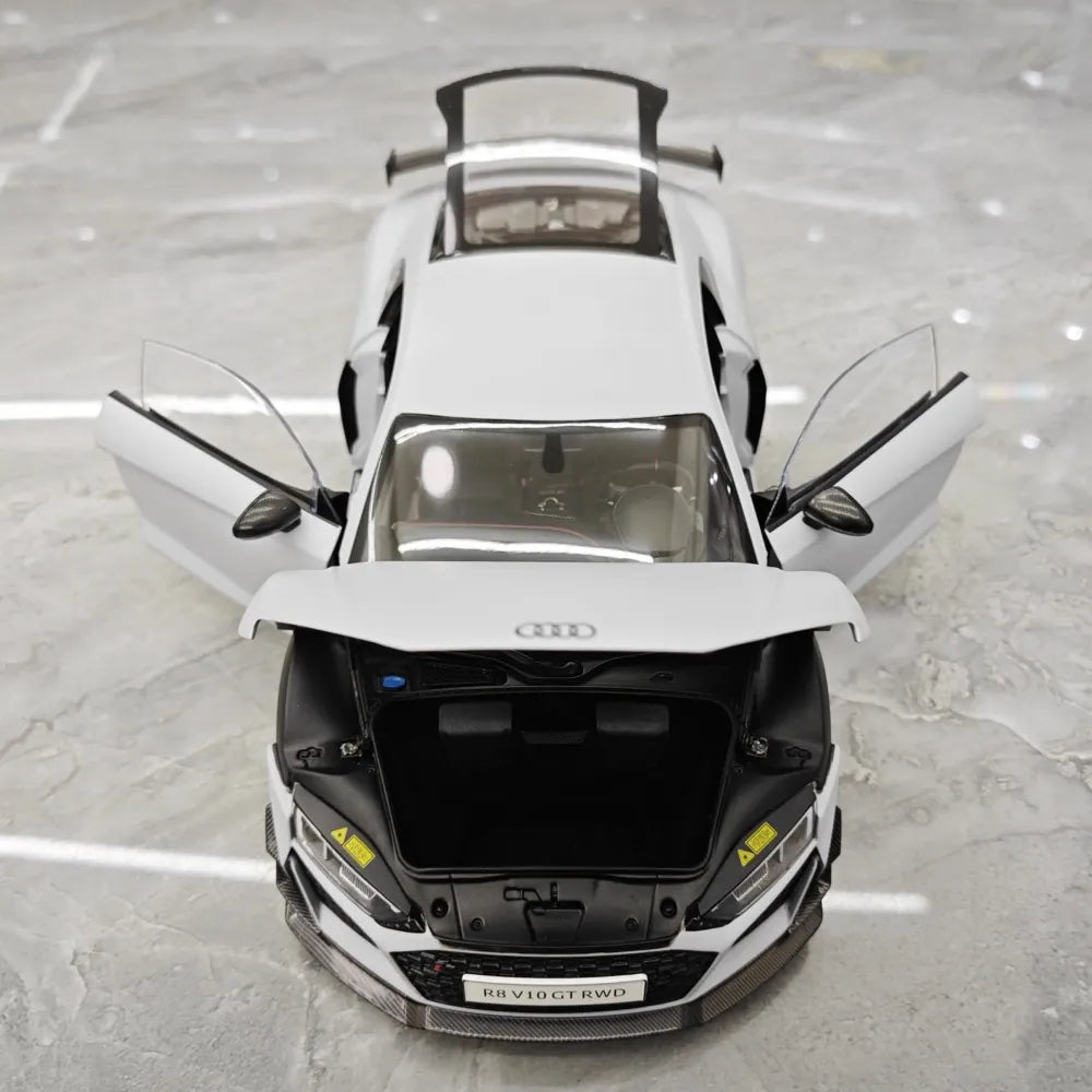 [KengFai] 1:18 Audi 2021 R8 GT RWD valkoinen pienoismalli Die-Cast