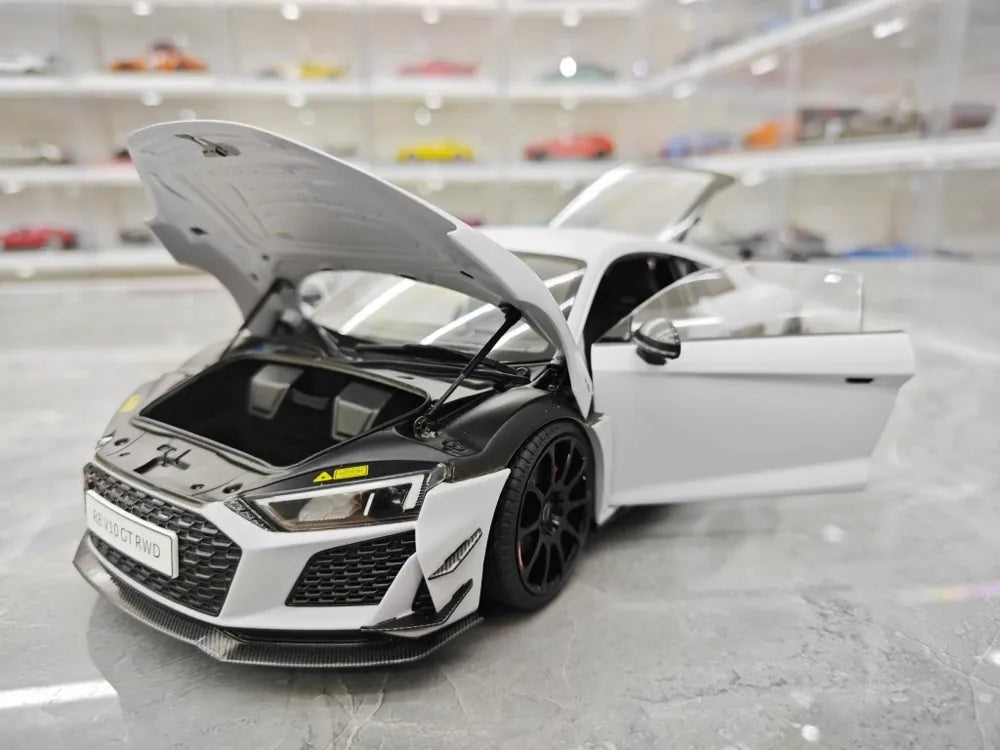 [KengFai] 1:18 Audi 2021 R8 GT RWD White Model Car Die-Cast