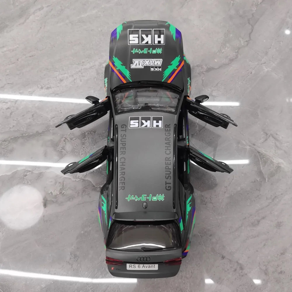 [Kiloworks] 1:18 Audi 2021 RS6 Avant C8 HKS Model Car Die-Cast