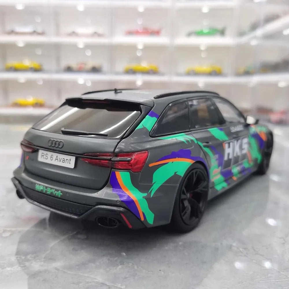 [Kiloworks] 1:18 Audi 2021 RS6 Avant C8 HKS Model Car Die-Cast