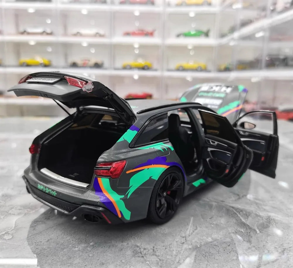 [Kiloworks] 1:18 Audi 2021 RS6 Avant C8 HKS Model Car Die-Cast