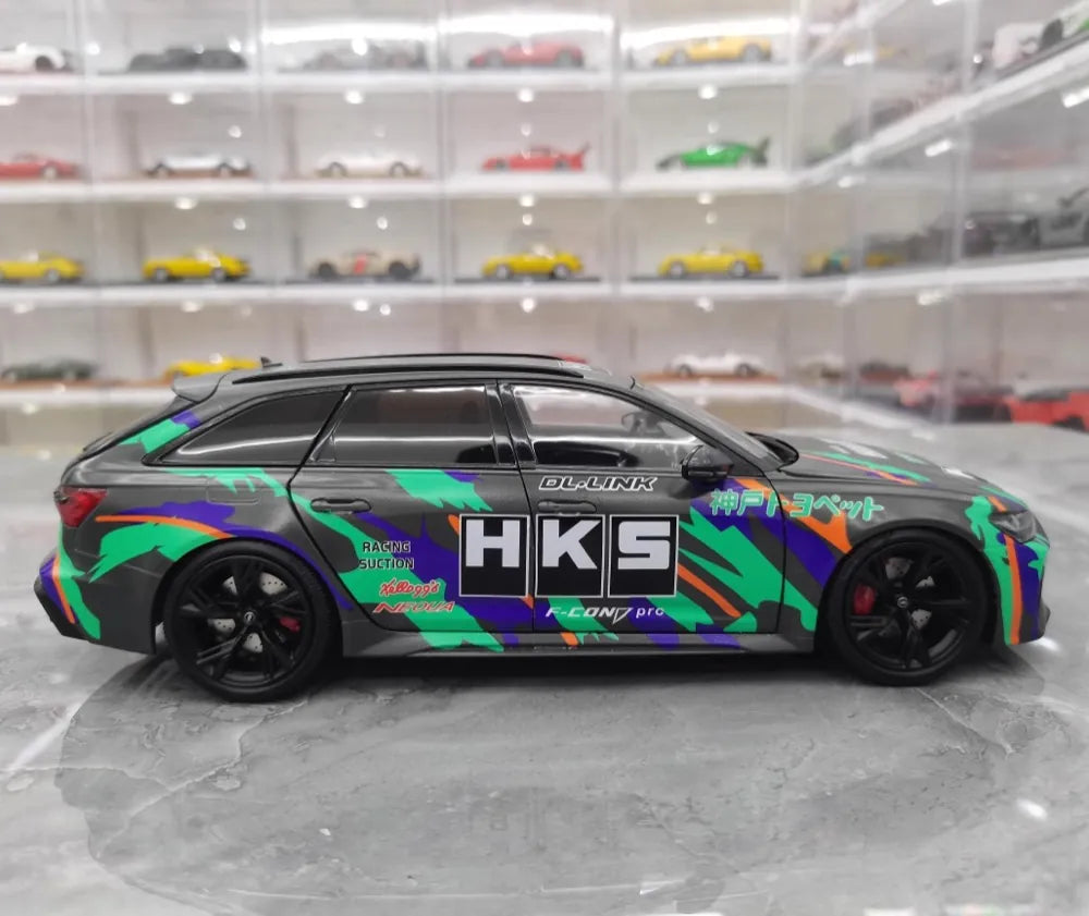 [Kiloworks] 1:18 Audi 2021 RS6 Avant C8 HKS Model Car Die-Cast