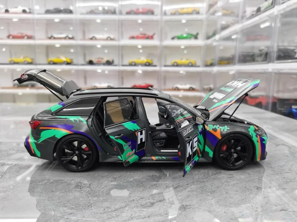 [Kiloworks] 1:18 Audi 2021 RS6 Avant C8 HKS Model Car Die-Cast