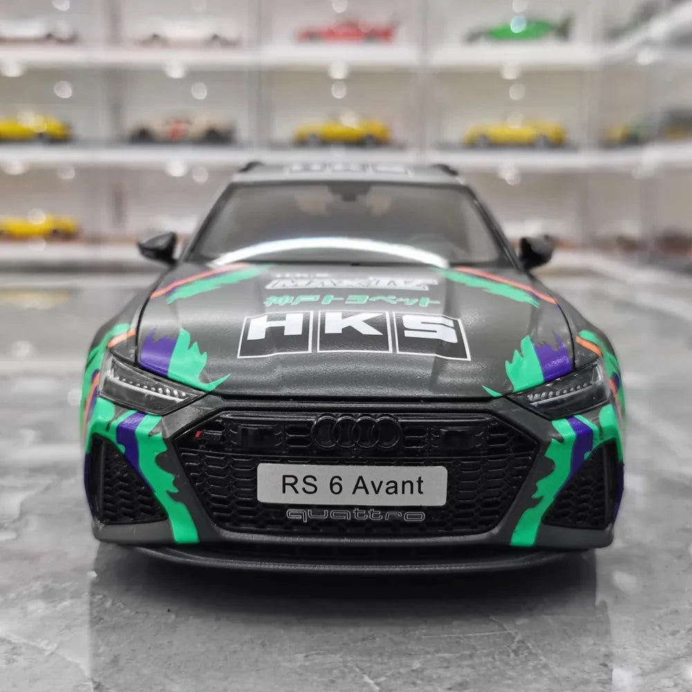 [Kiloworks] 1:18 Audi 2021 RS6 Avant C8 HKS Model Car Die-Cast