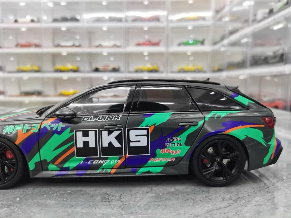 [Kiloworks] 1:18 Audi 2021 RS6 Avant C8 HKS Model Car Die-Cast