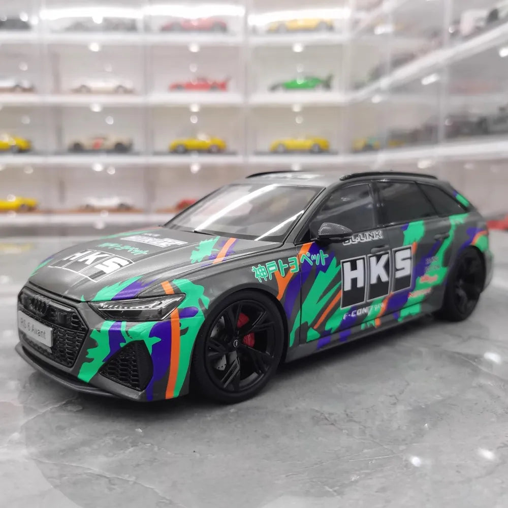 [Kiloworks] 1:18 Audi 2021 RS6 Avant C8 HKS Model Car Die-Cast