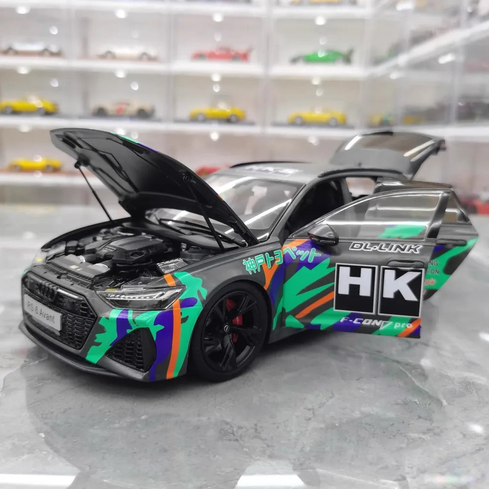 [Kiloworks] 1:18 Audi 2021 RS6 Avant C8 HKS Model Car Die-Cast