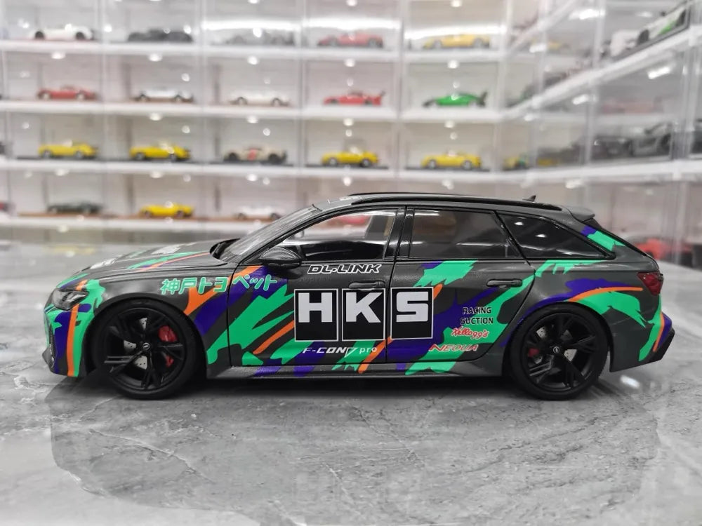 [Kiloworks] 1:18 Audi 2021 RS6 Avant C8 HKS Model Car Die-Cast