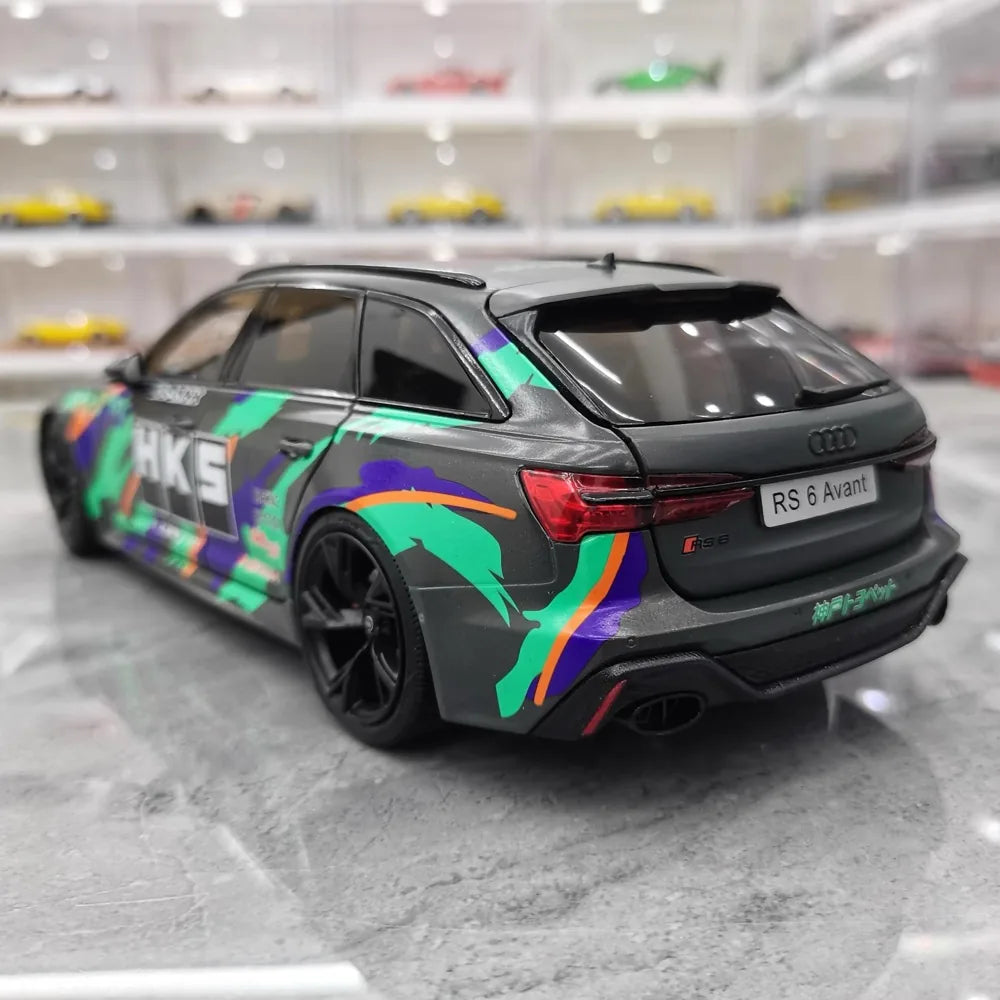 [Kiloworks] 1:18 Audi 2021 RS6 Avant C8 HKS Model Car Die-Cast