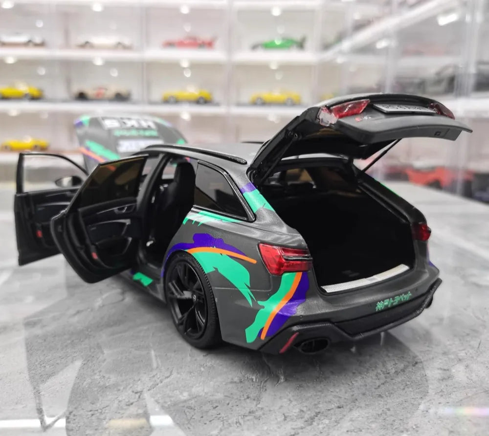 [Kiloworks] 1:18 Audi 2021 RS6 Avant C8 HKS Model Car Die-Cast