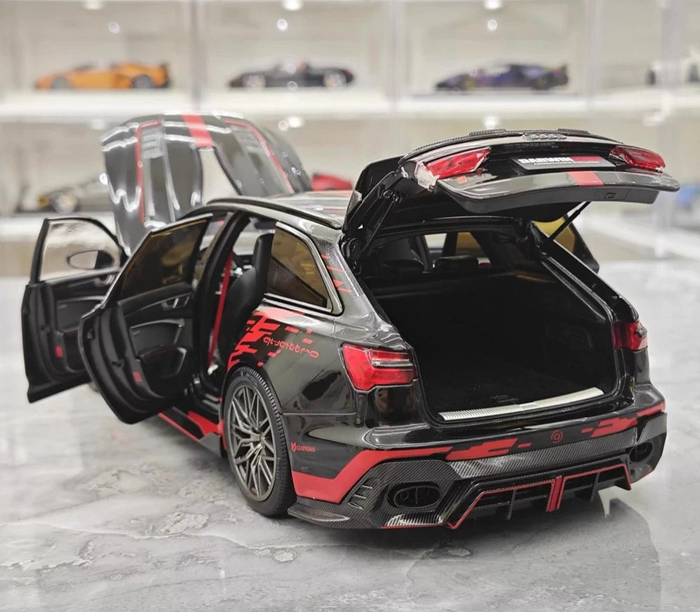 [KiloWorks] 1:18 Audi 2021 RS6 Avant DarwinPRO Black Model Car Die-Cast