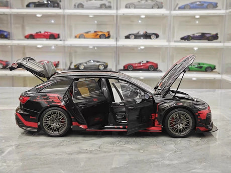 [KiloWorks] 1:18 Audi 2021 RS6 Avant DarwinPRO musta pienoismalli Die-Cast