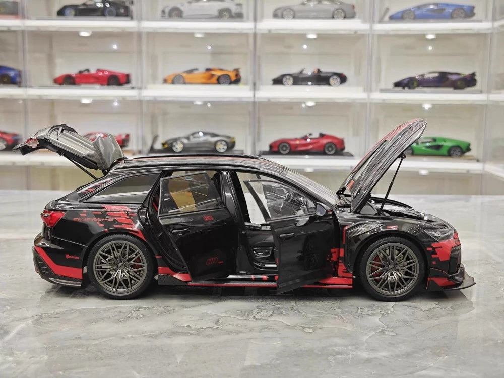 [KiloWorks] 1:18 Audi 2021 RS6 Avant DarwinPRO Black Model Car Die-Cast