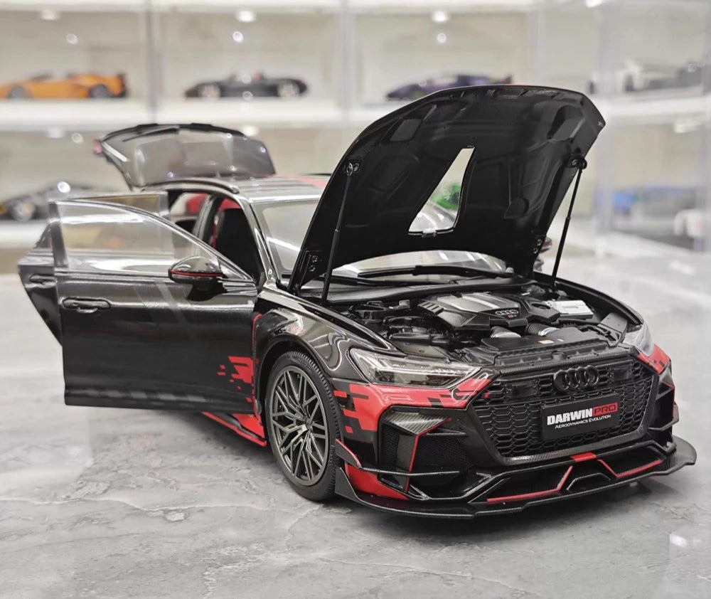 [KiloWorks] 1:18 Audi 2021 RS6 Avant DarwinPRO musta pienoismalli Die-Cast