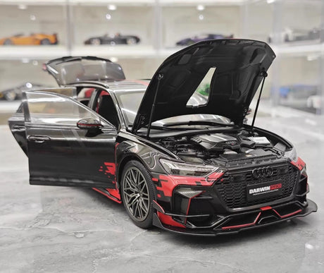 [KiloWorks] 1:18 Audi 2021 RS6 Avant DarwinPRO musta pienoismalli Die-Cast