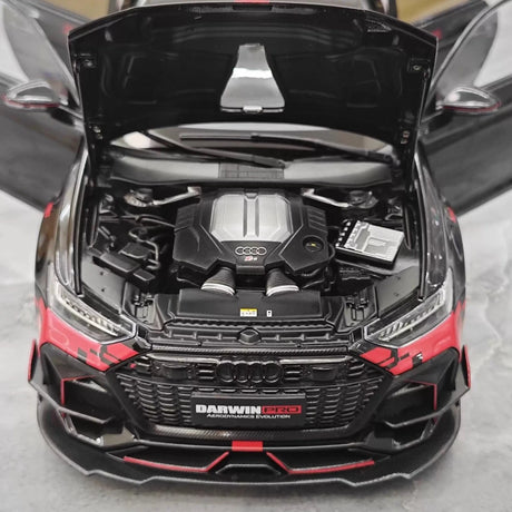 [KiloWorks] 1:18 Audi 2021 RS6 Avant DarwinPRO musta pienoismalli Die-Cast