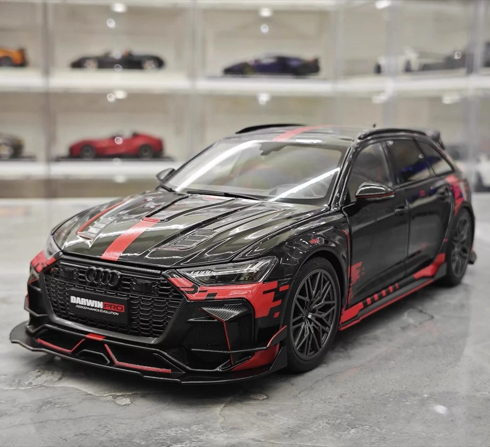 [KiloWorks] 1:18 Audi 2021 RS6 Avant DarwinPRO Black Model Car Die-Cast