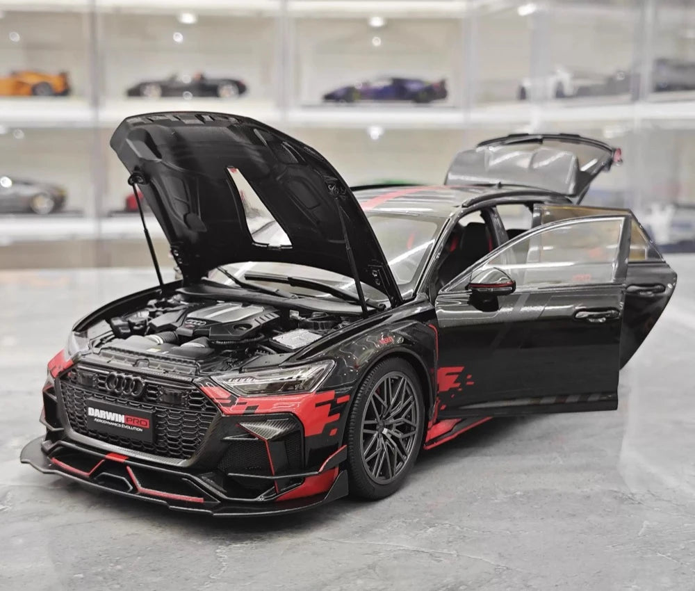 [KiloWorks] 1:18 Audi 2021 RS6 Avant DarwinPRO musta pienoismalli Die-Cast