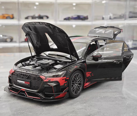 [KiloWorks] 1:18 Audi 2021 RS6 Avant DarwinPRO musta pienoismalli Die-Cast