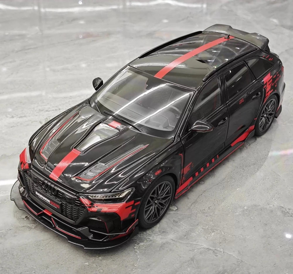 [KiloWorks] 1:18 Audi 2021 RS6 Avant DarwinPRO Black Model Car Die-Cast