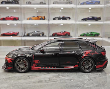 [KiloWorks] 1:18 Audi 2021 RS6 Avant DarwinPRO musta pienoismalli Die-Cast