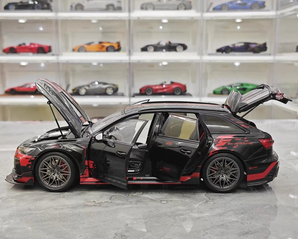 [KiloWorks] 1:18 Audi 2021 RS6 Avant DarwinPRO musta pienoismalli Die-Cast
