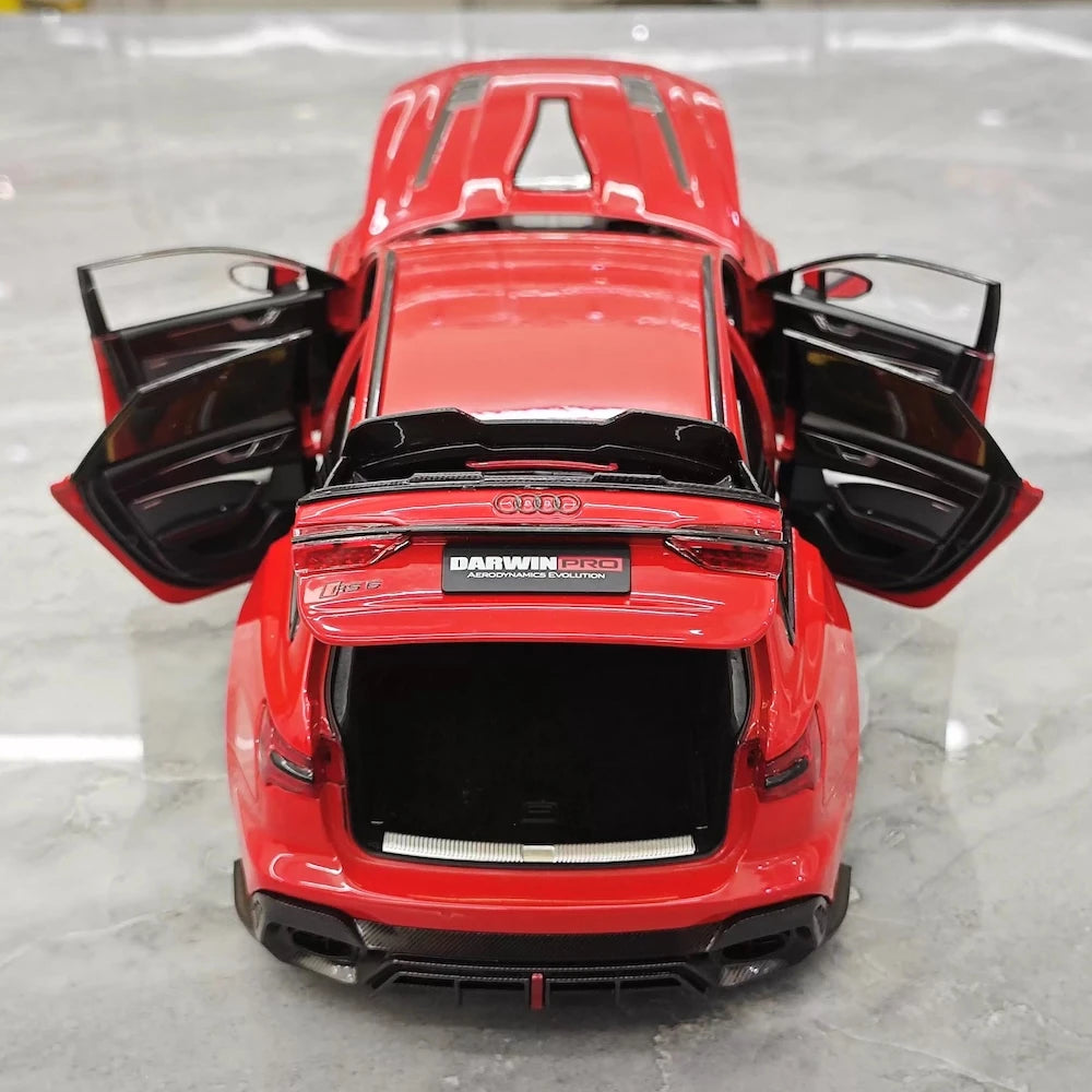 [Kiloworks] 1:18 Audi 2021 RS6 Avant DarwinPRO Red Model Car Die-Cast