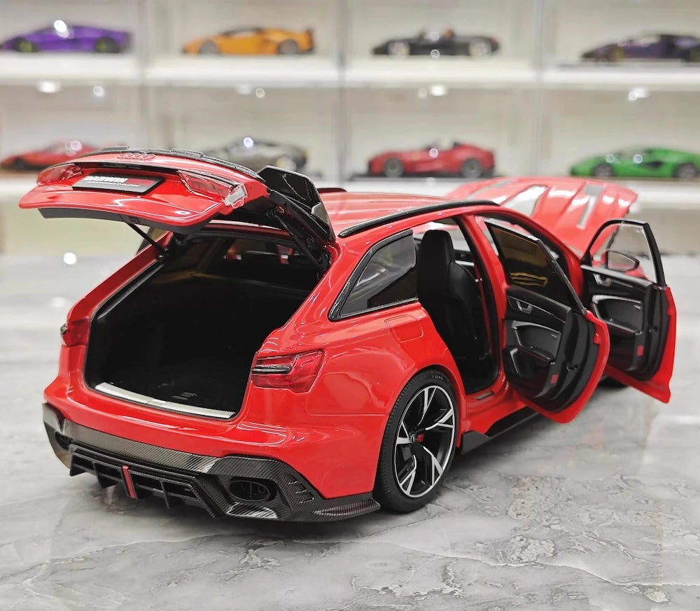 [Kiloworks] 1:18 Audi 2021 RS6 Avant DarwinPRO Red Model Car Die-Cast