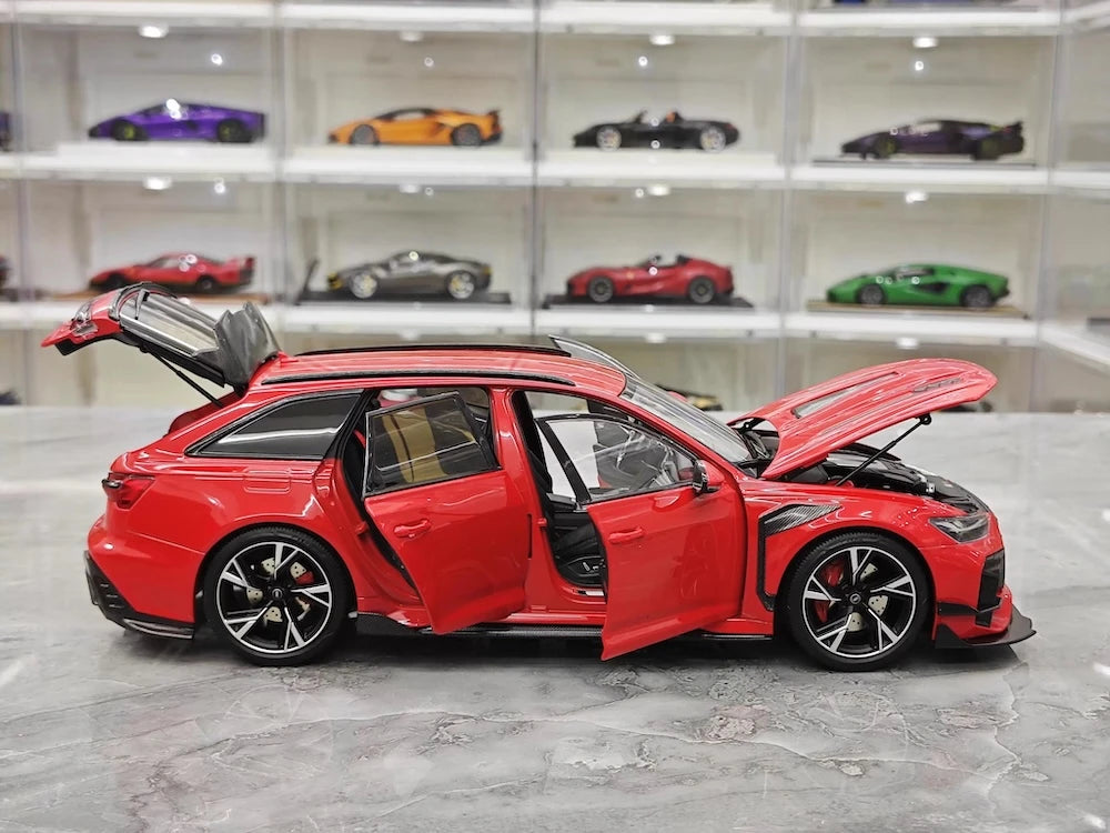 [Kiloworks] 1:18 Audi 2021 RS6 Avant DarwinPRO Red Model Car Die-Cast