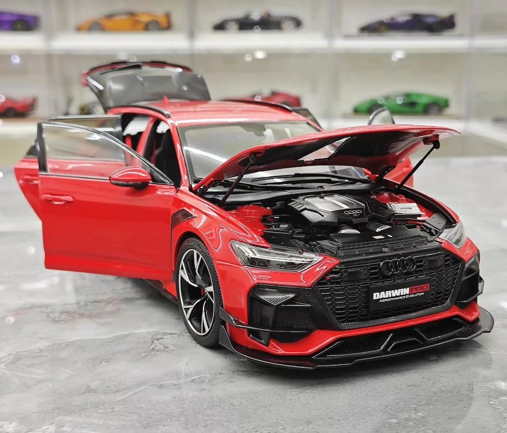 [Kiloworks] 1:18 Audi 2021 RS6 Avant DarwinPRO Red Model Car Die-Cast