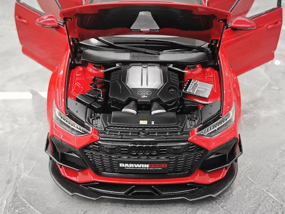 [Kiloworks] 1:18 Audi 2021 RS6 Avant DarwinPRO Red Model Car Die-Cast