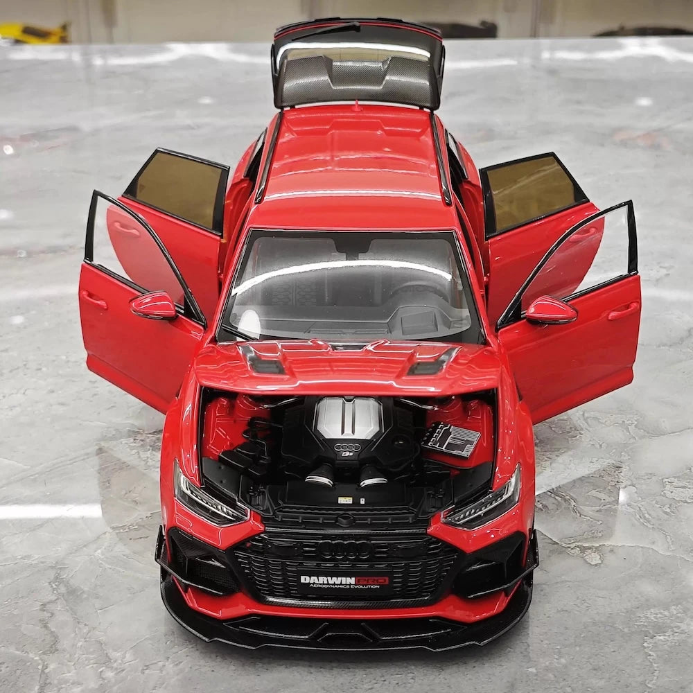 [Kiloworks] 1:18 Audi 2021 RS6 Avant DarwinPRO Red Model Car Die-Cast