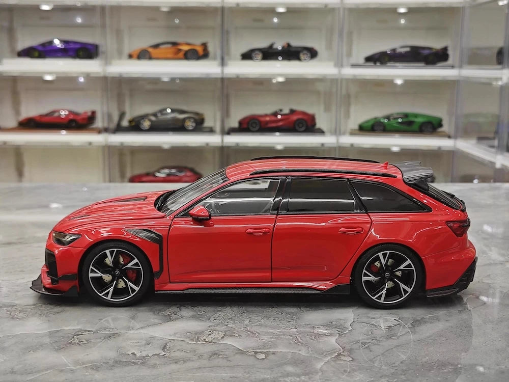[Kiloworks] 1:18 Audi 2021 RS6 Avant DarwinPRO Red Model Car Die-Cast