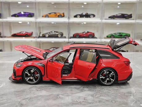 [Kiloworks] 1:18 Audi 2021 RS6 Avant DarwinPRO Red Model Car Die-Cast